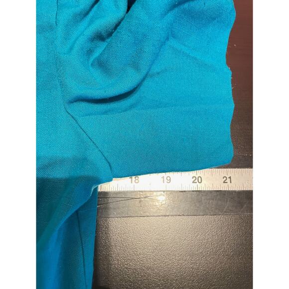 Vintage Womens Dress Size 12 Petite Teal Pleated Secretary Preppy Old Money 80s - Picture 6 of 8